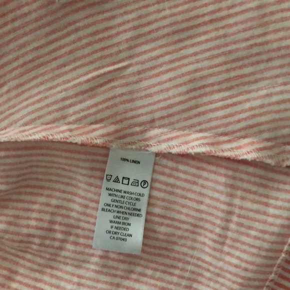 Linen Salmon and White Striped Blazer-style Jacket - Picture 4 of 5